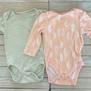 Baby Girl Onesie & Pants Outfit Pink Mint Green Baby Infant Size 3-6 Months